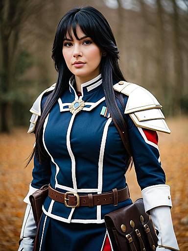 Morag Ladair Xenoblade Cosplay Realistic Photo in Autumn Outdoors