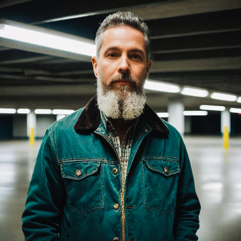 Confident Mature Man in Underground Parking