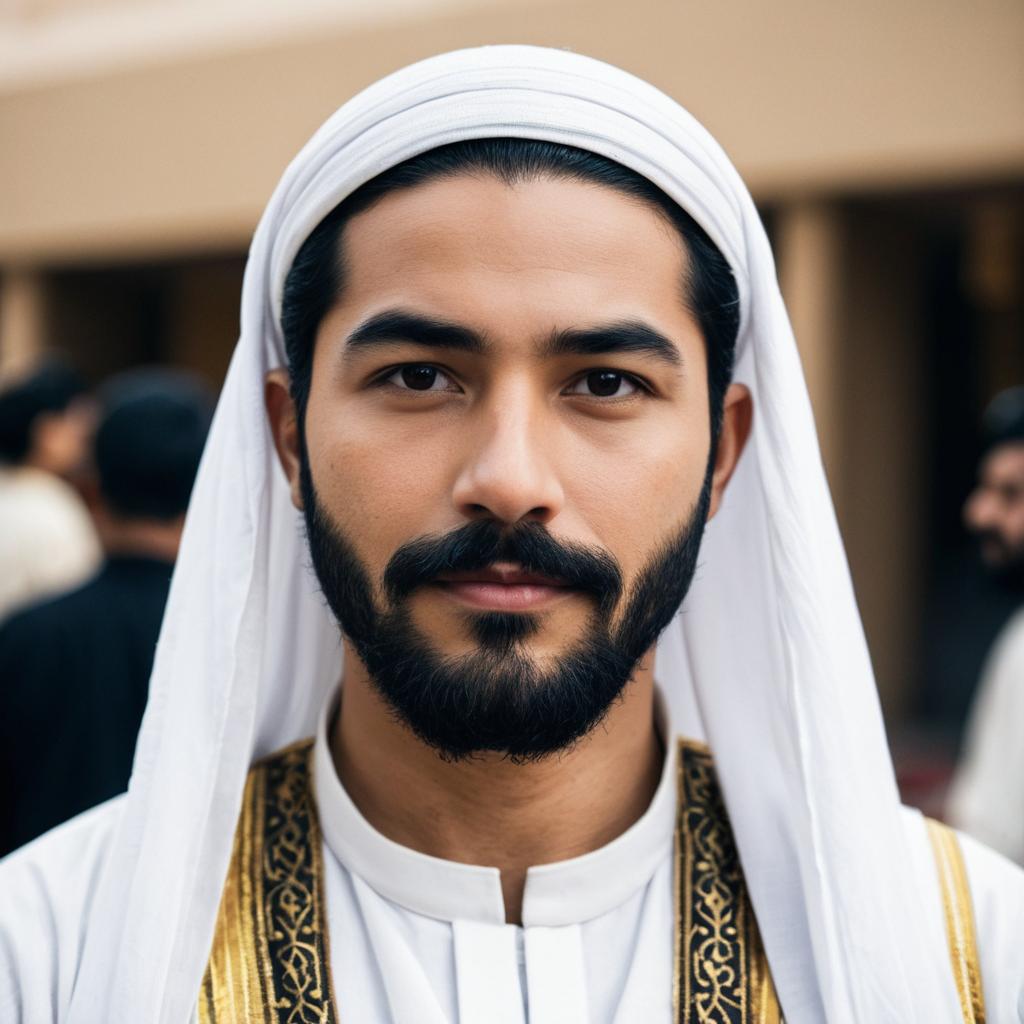 Young Man in Traditional Arab Attire