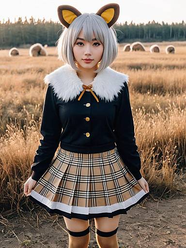 Black-Tailed Prairie Dog Kemono Friends Cosplay in Natural Field
