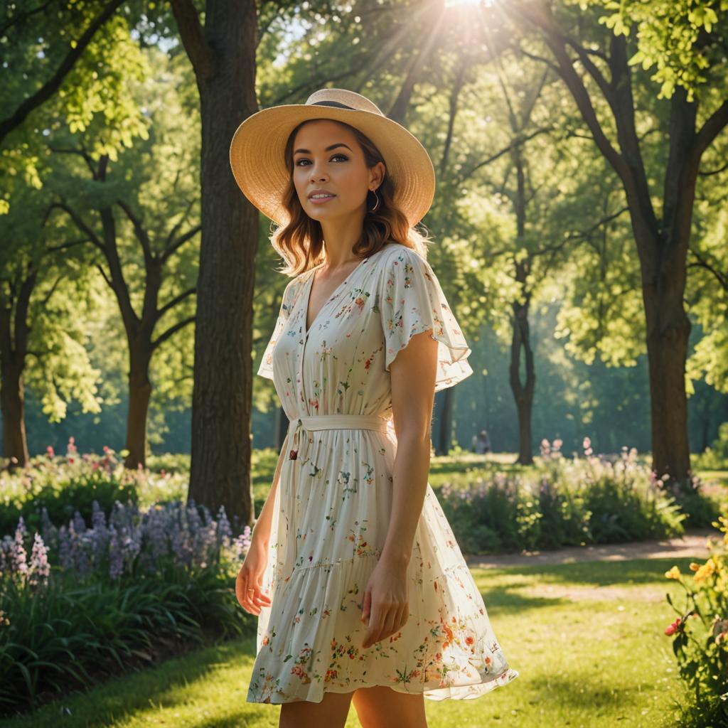 Thoughtful Woman in Serene Park