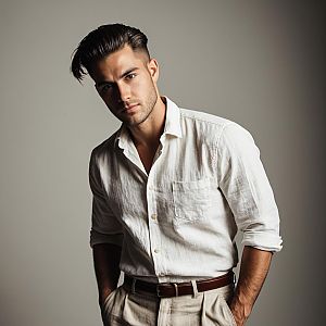 Stylish Young Man in Casual Refined Attire