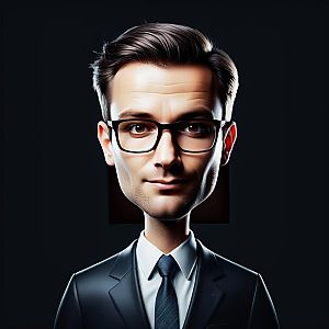 Stylized Cartoon Man in Suit