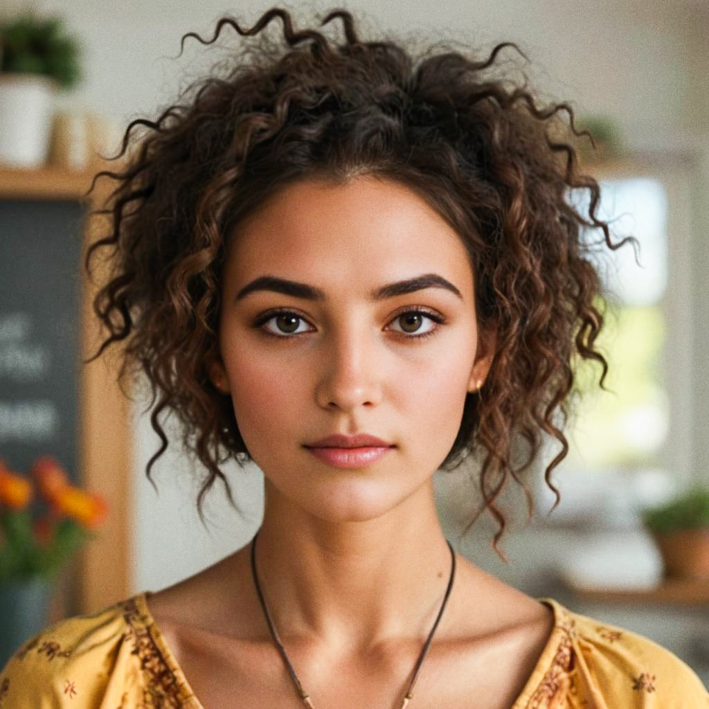 Confident Young Woman in Yellow Top