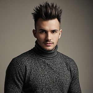 Young Man in Dark Gray Turtleneck