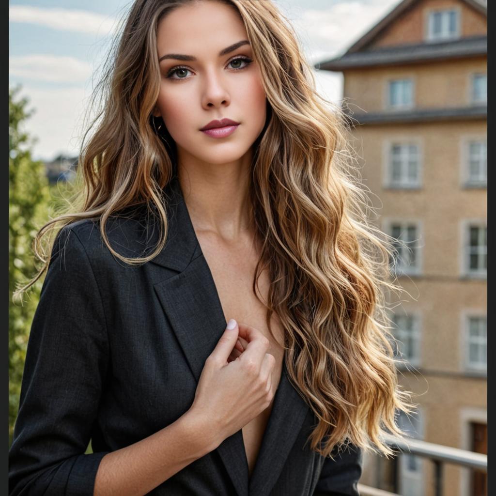 Business woman in black blazer