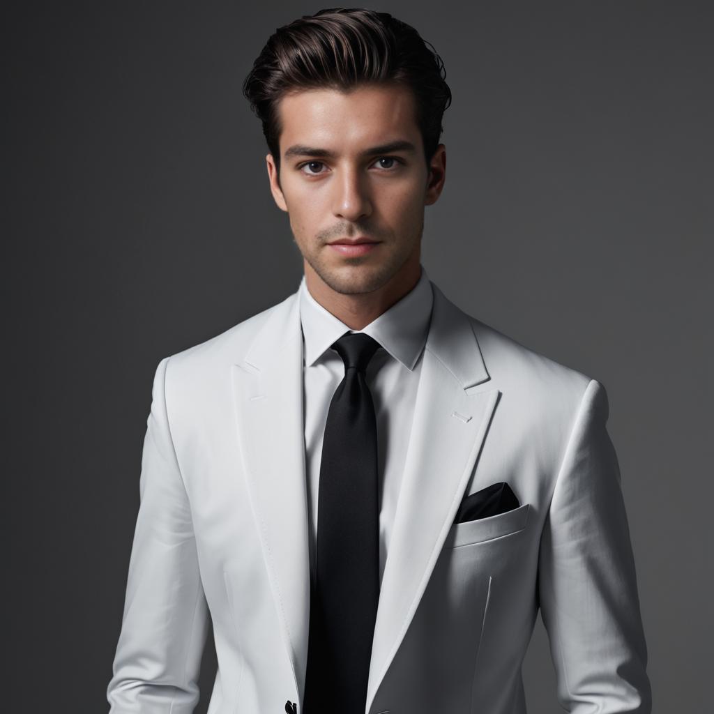 Confident Man in White Suit