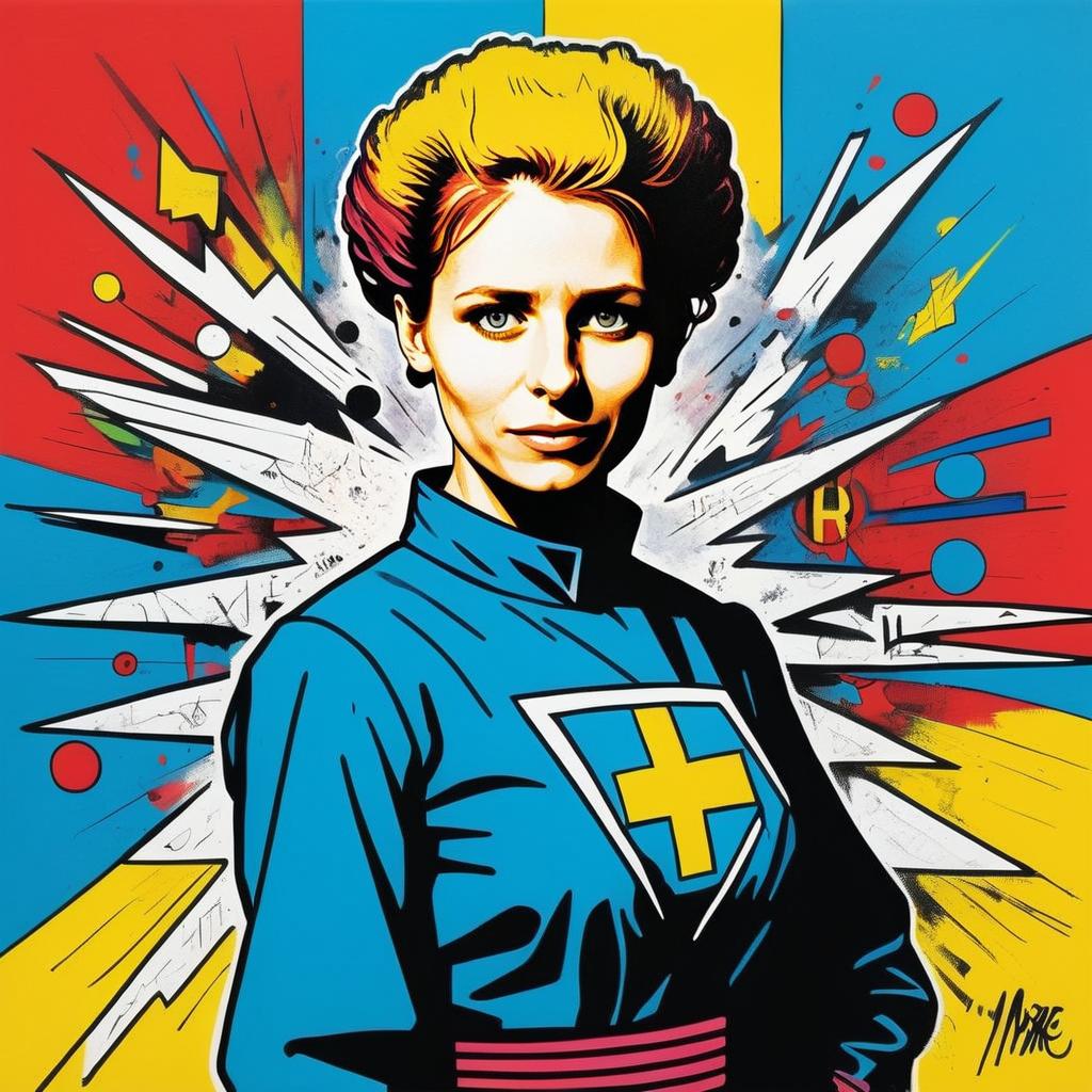 Pop Art Portrait of Woman with Multicolored Hair Pop Art Portrait of Woman with Multicolored Hair