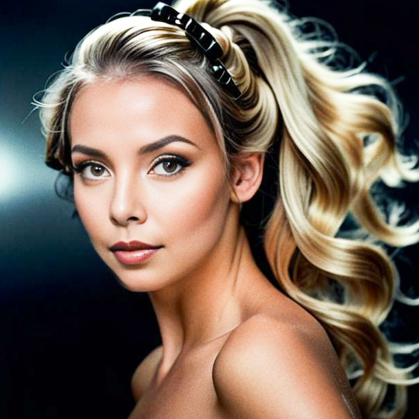 Close-up Portrait of a Woman with Blonde Waves