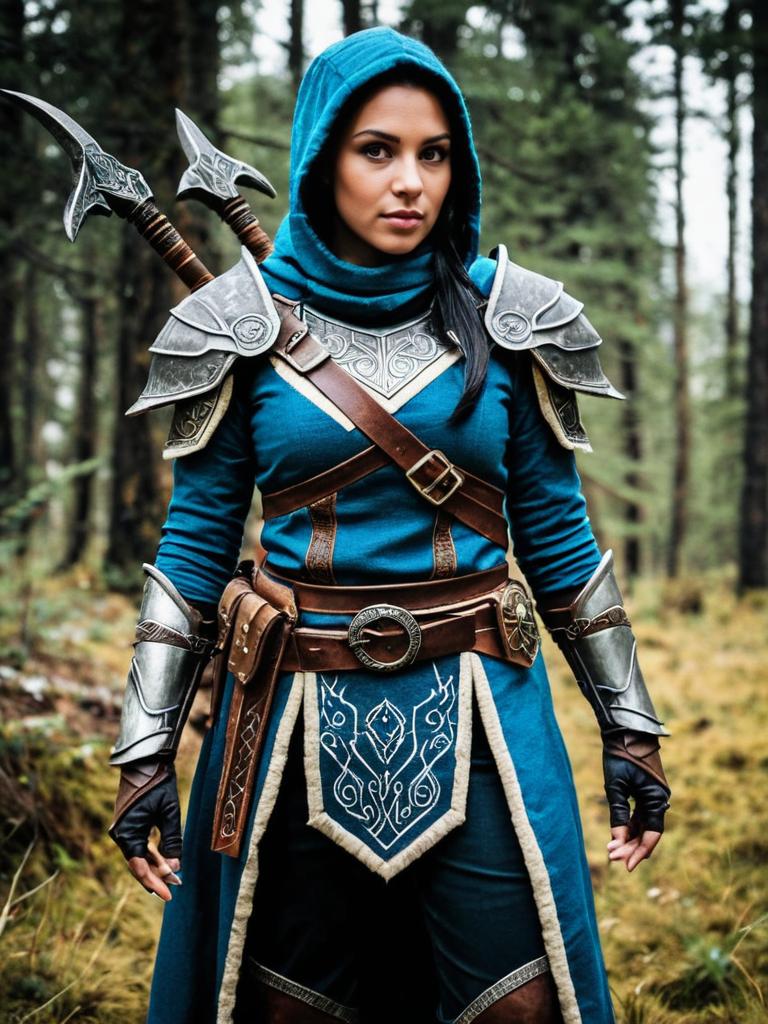 Medieval Fantasy Woman in Forest Costume
