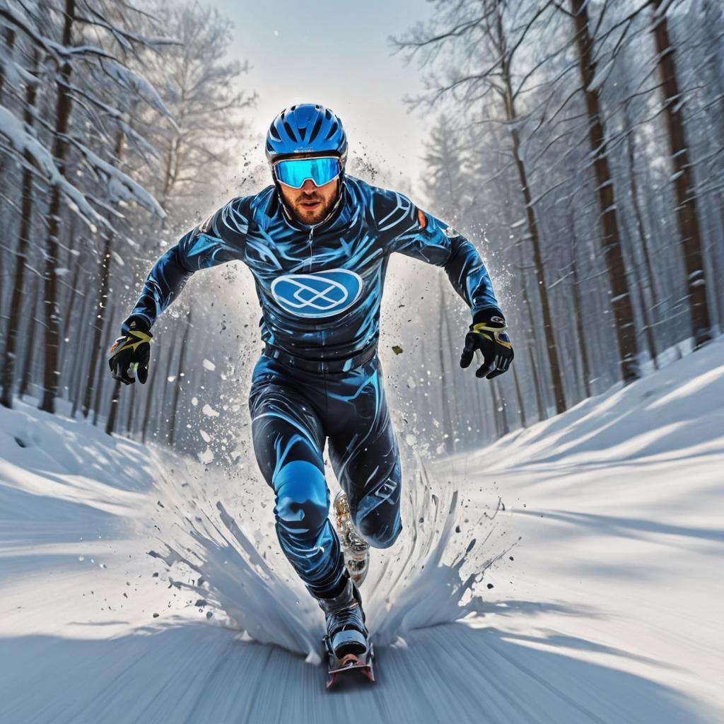 Dynamic Winter Sports Action with Motion Blur