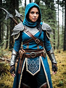 Medieval Fantasy Woman in Forest Costume