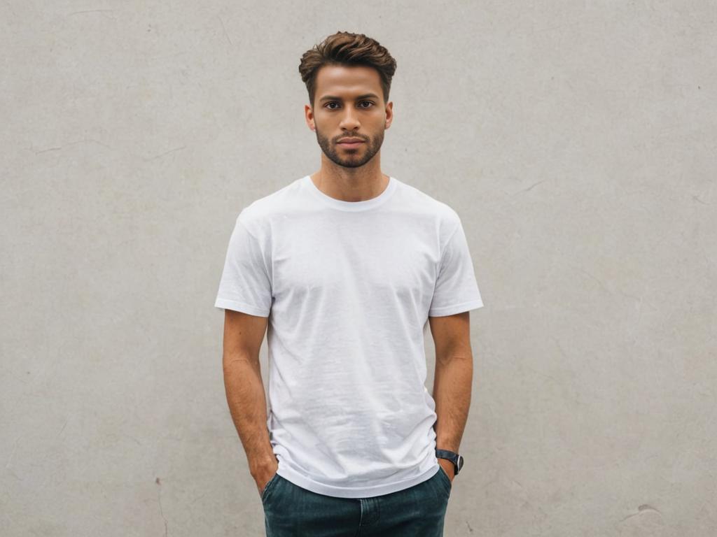 Confident Man in White Tee