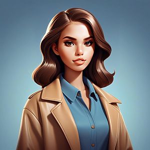 Confident Young Woman in Beige Trench Coat