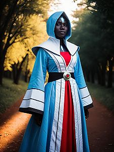 Woman in Realistic Ruto Cosplay Costume Outdoors