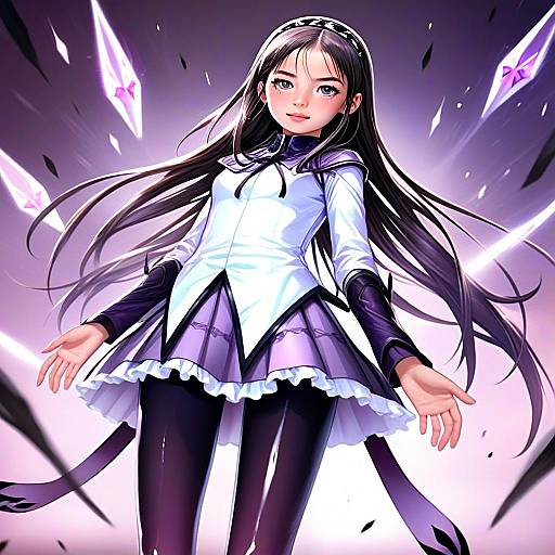 Akemi Homura Magical Girl Anime Illustration Digital Art