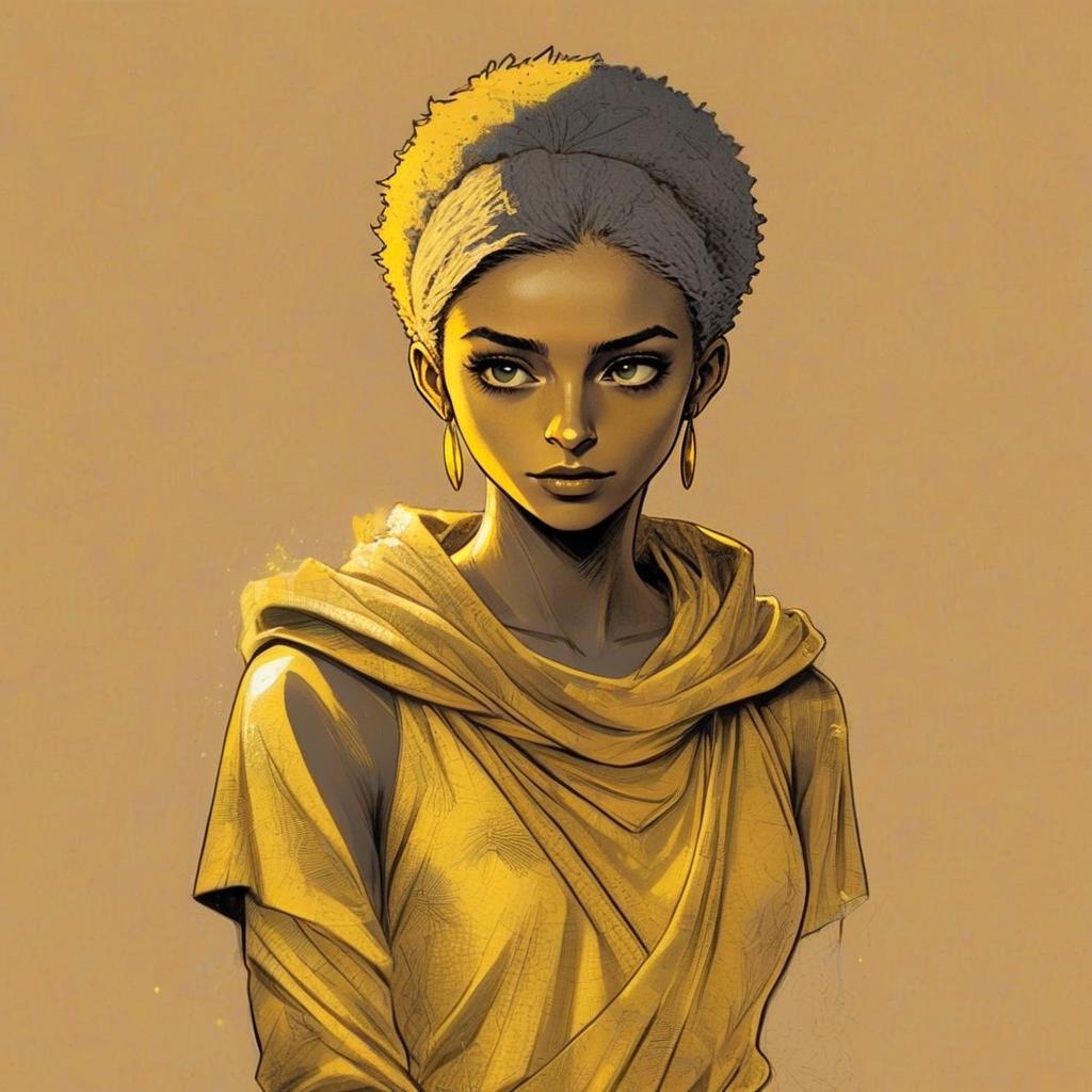 Elegant Woman Illustration in Warm Tones