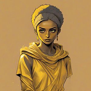 Elegant Woman Illustration in Warm Tones