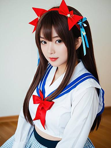 Ankimo Tokino Sora Realistic Cosplay in Sailor School Uniform