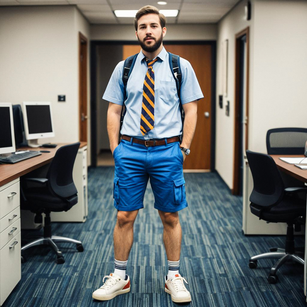 Man in Modern Office with Unique Attire Man in Modern Office with Unique Attire