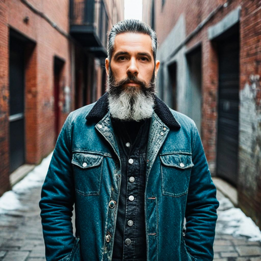 Confident Man in Urban Alley