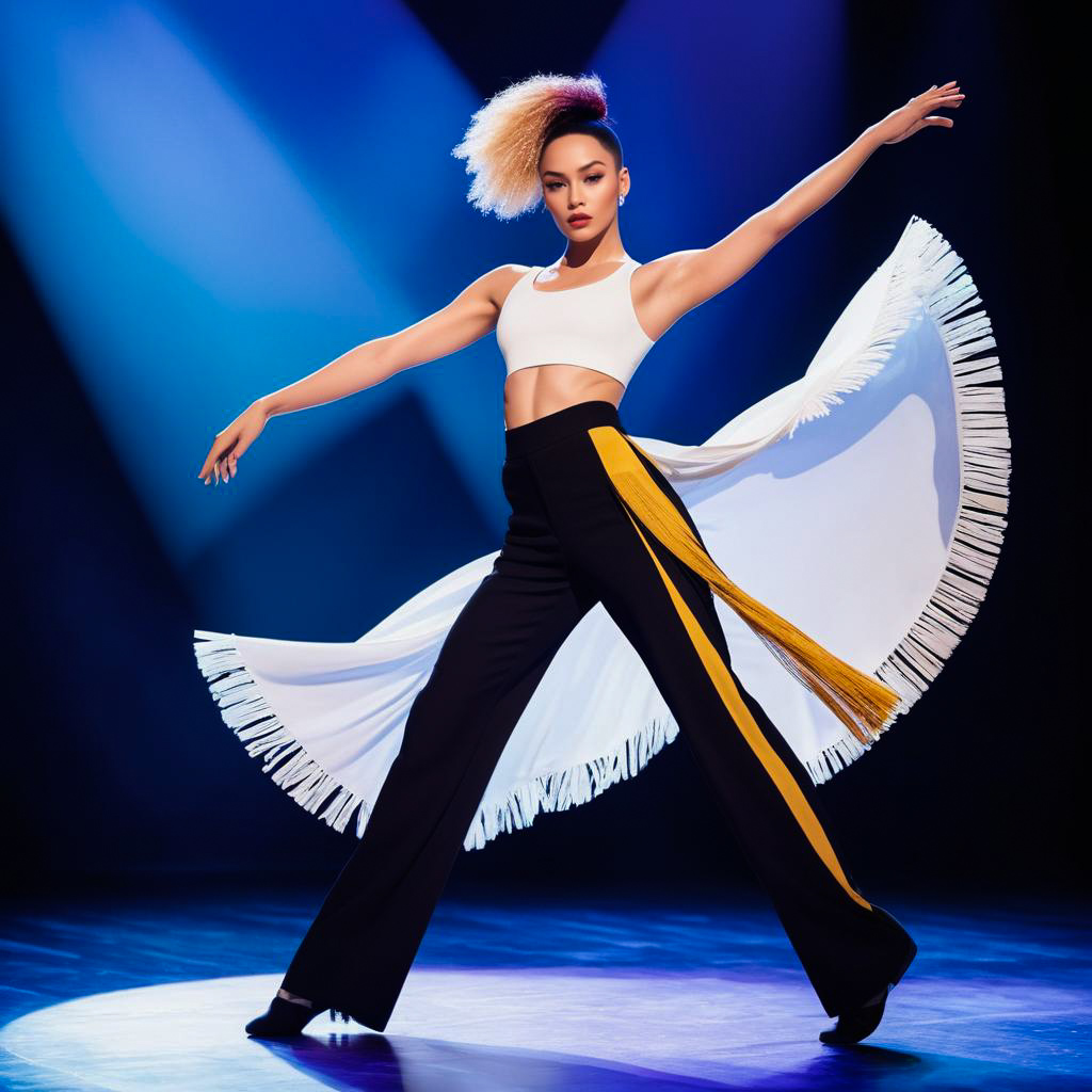 Dynamic Dancer in Elegant Pose with Dramatic Lighting