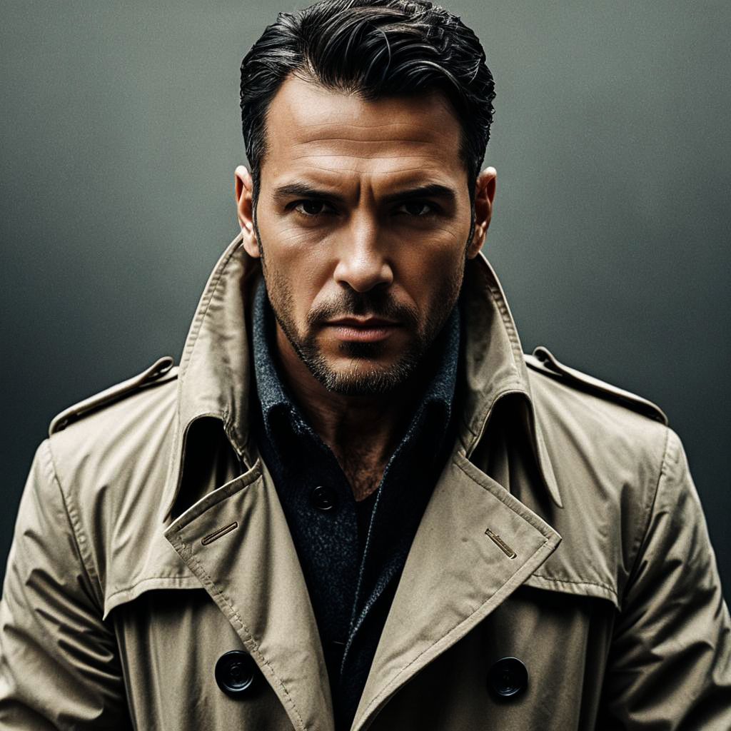 Confident Man in Beige Trench Coat