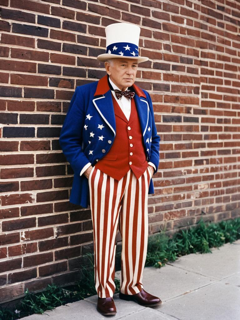 Patriotic Man in Americana Costume