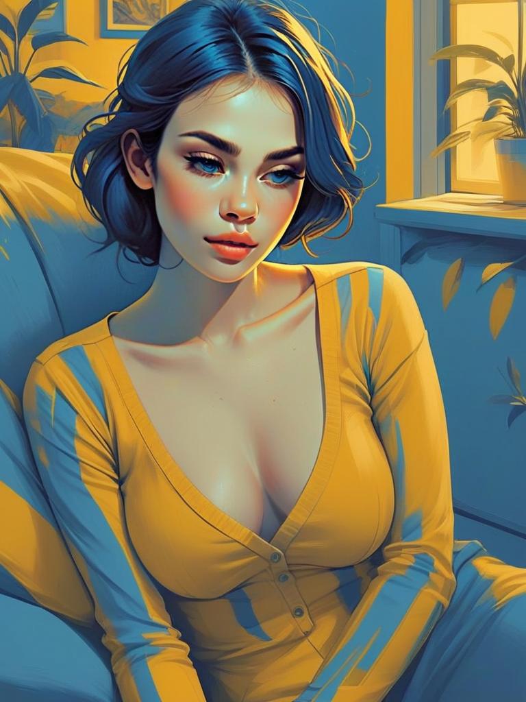 Portrait of a Woman with Short Dark Hair