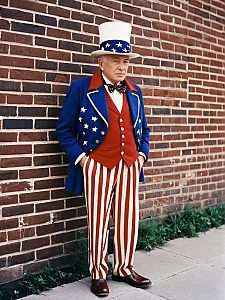 Patriotic Man in Americana Costume