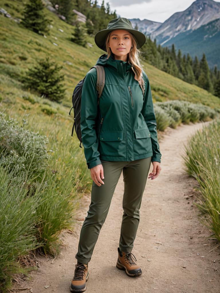 Confident Woman Hiking in Nature