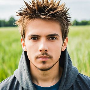 Young man in gray jacket outdoors