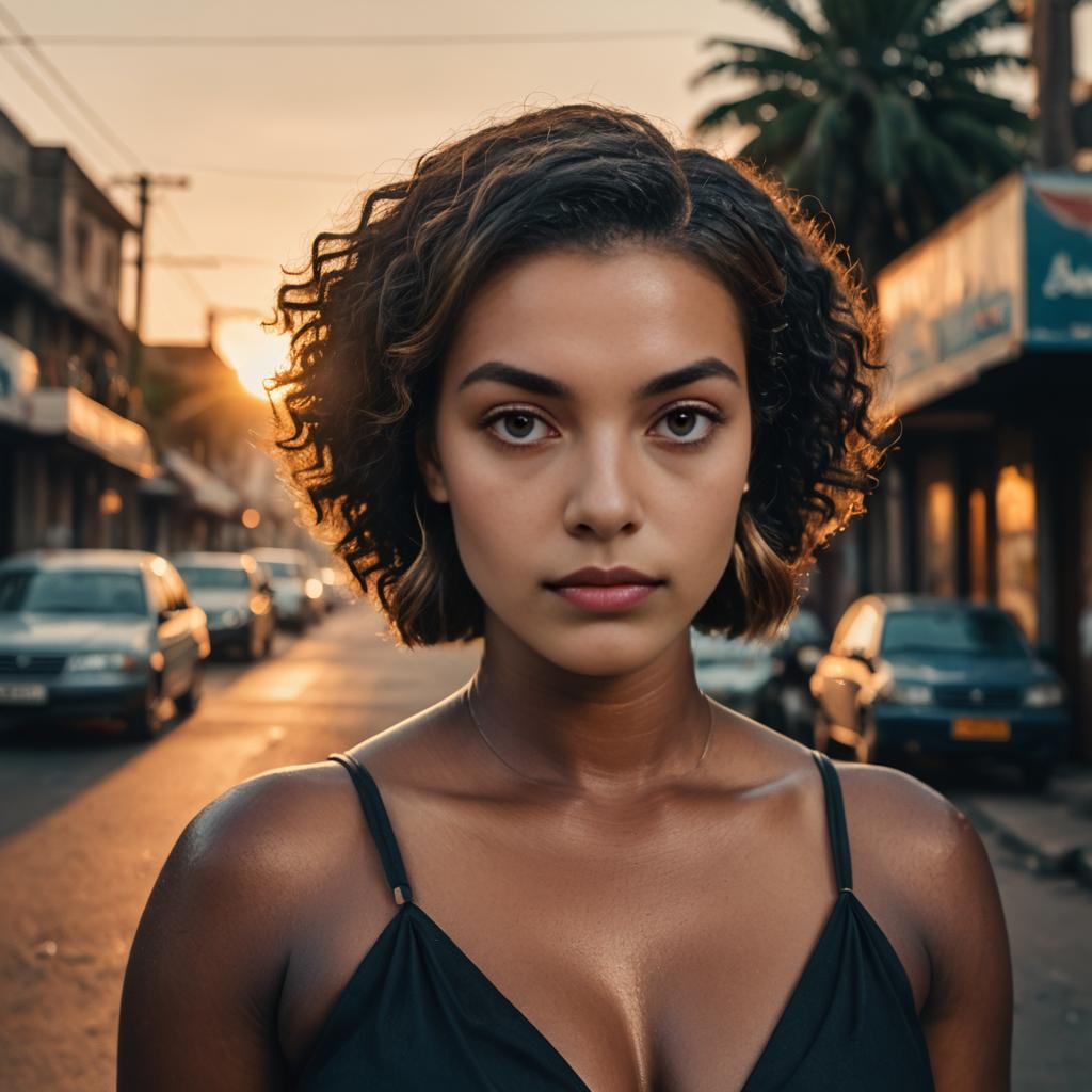 Striking Portrait of Confident Curvy Woman