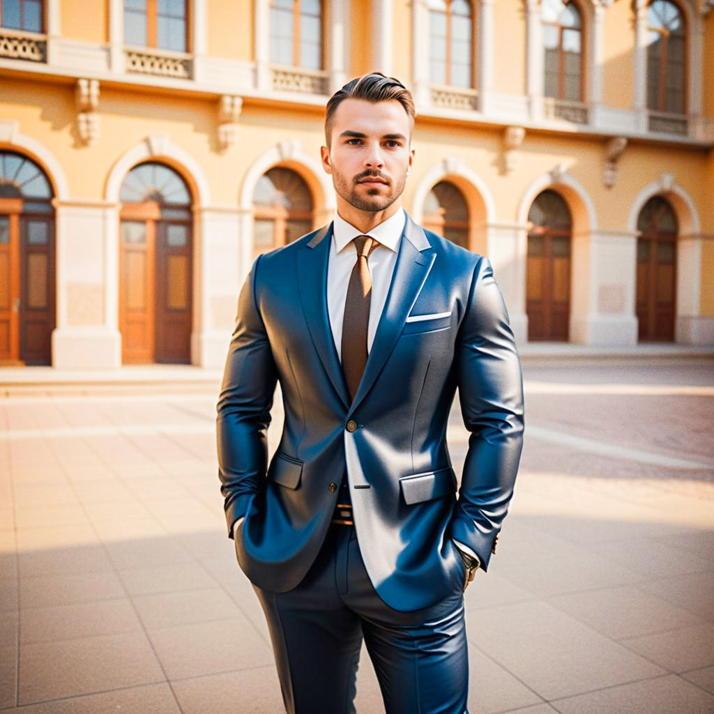 Stylish man in tailored blue suit