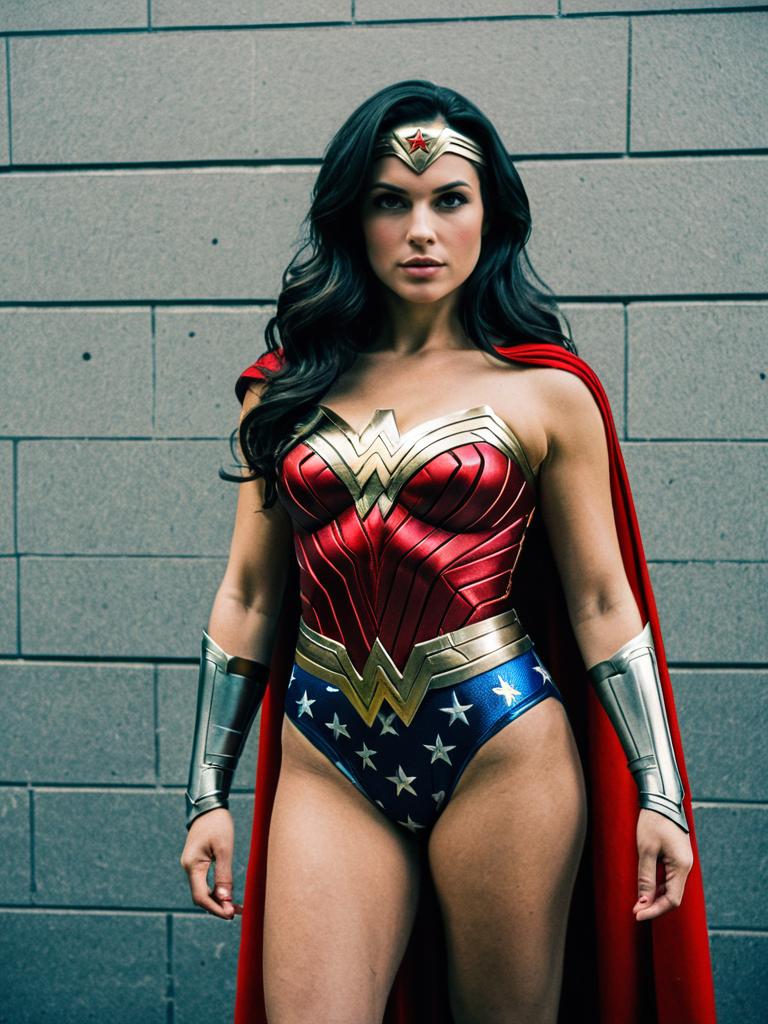 Confident Woman in Superhero Costume