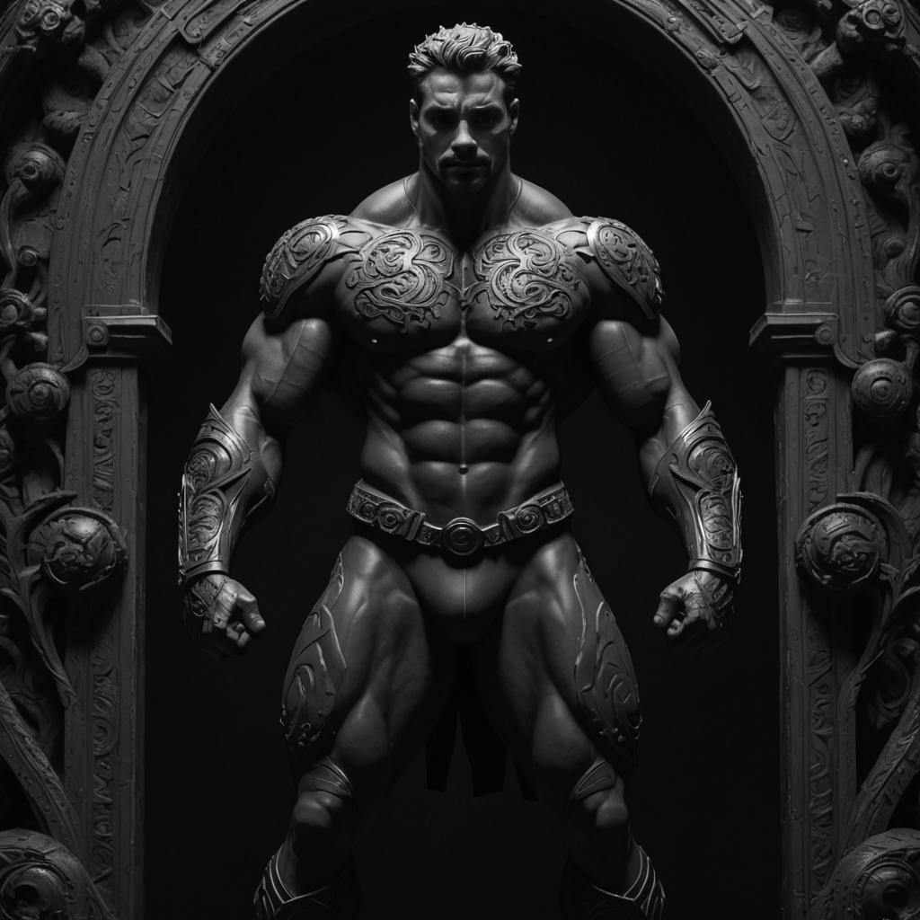 Muscular Man in Gothic Archway