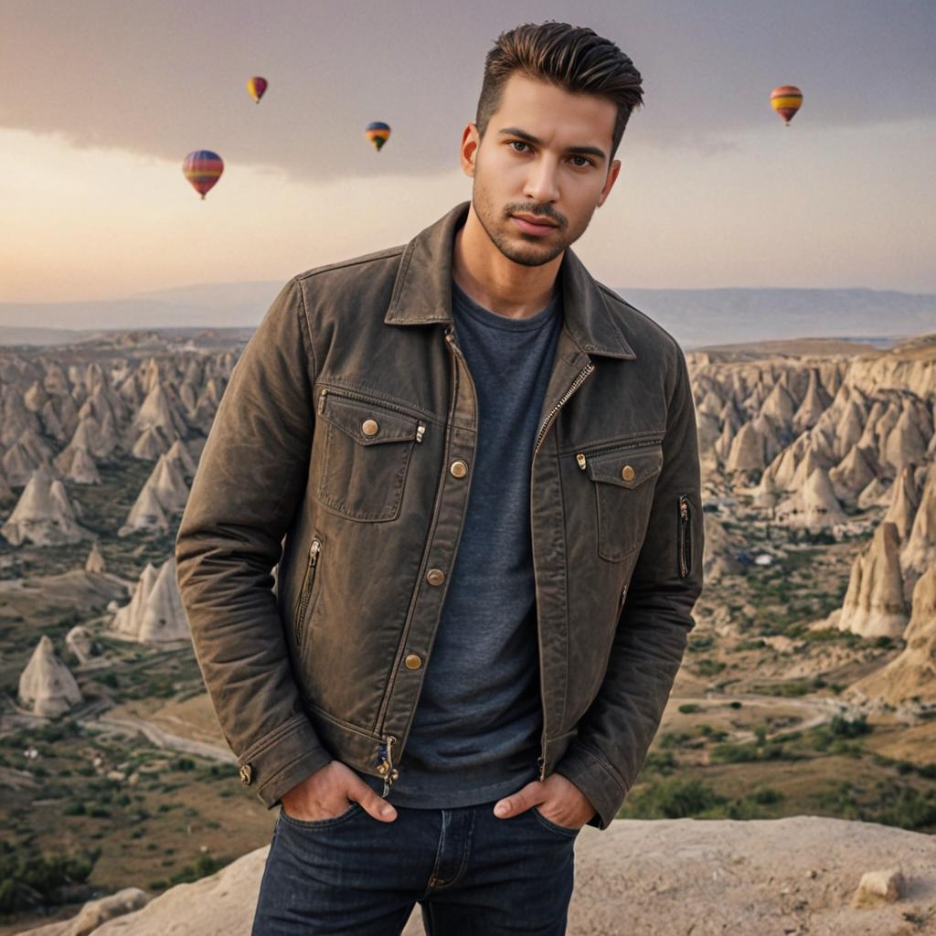 Man Photographing Hot Air Balloons in Cappadocia