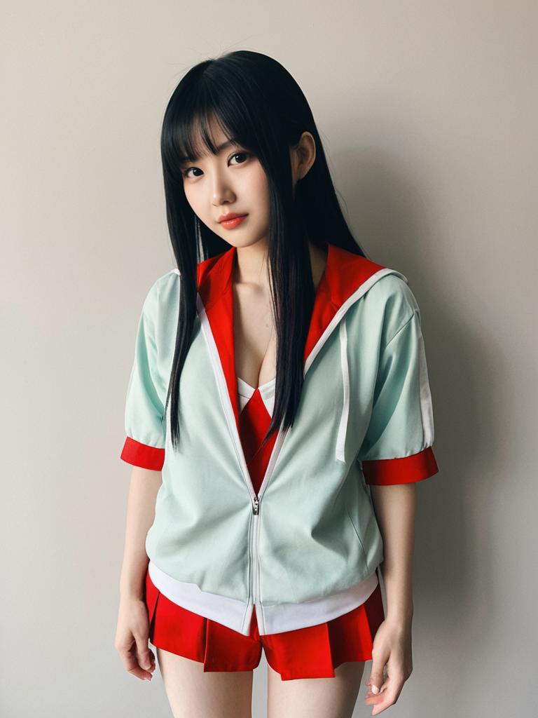 Realistic Momo Yaoyorozu Cosplay Woman Character Photo
