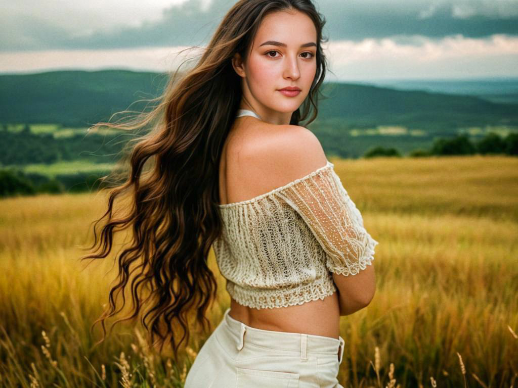 Young Woman in Golden Field