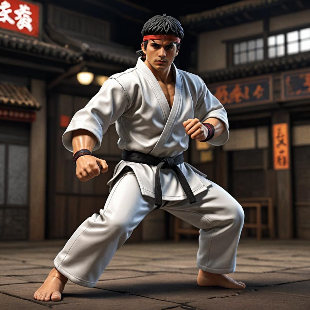 Ryu Karate Stance in Dojo