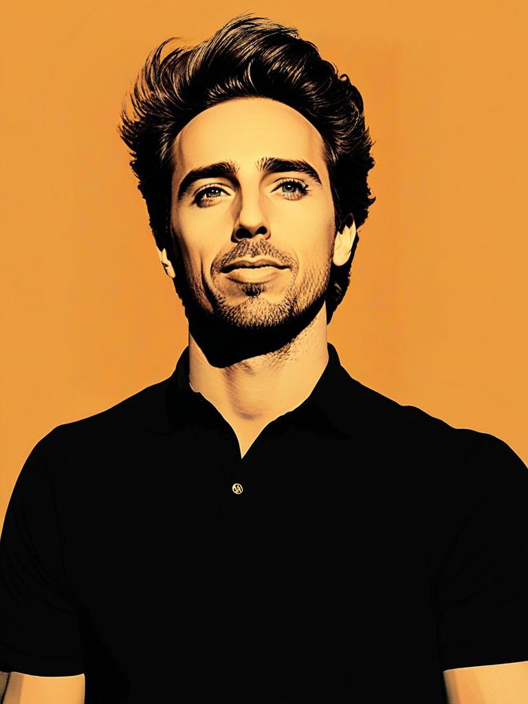 Stylized Portrait of a Man with Tousled Hair
