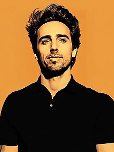 Stylized Portrait of a Man with Tousled Hair