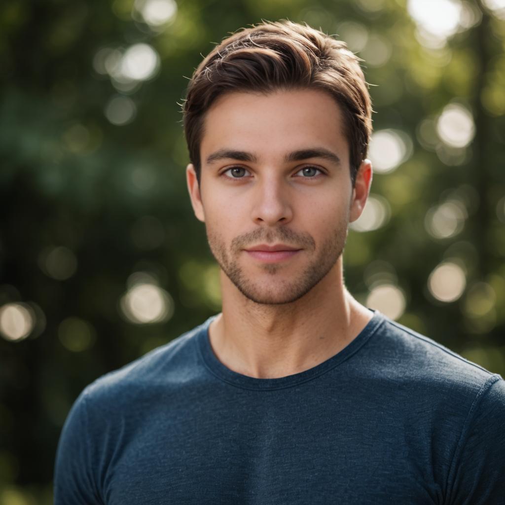 Confident Young Man in Casual Attire