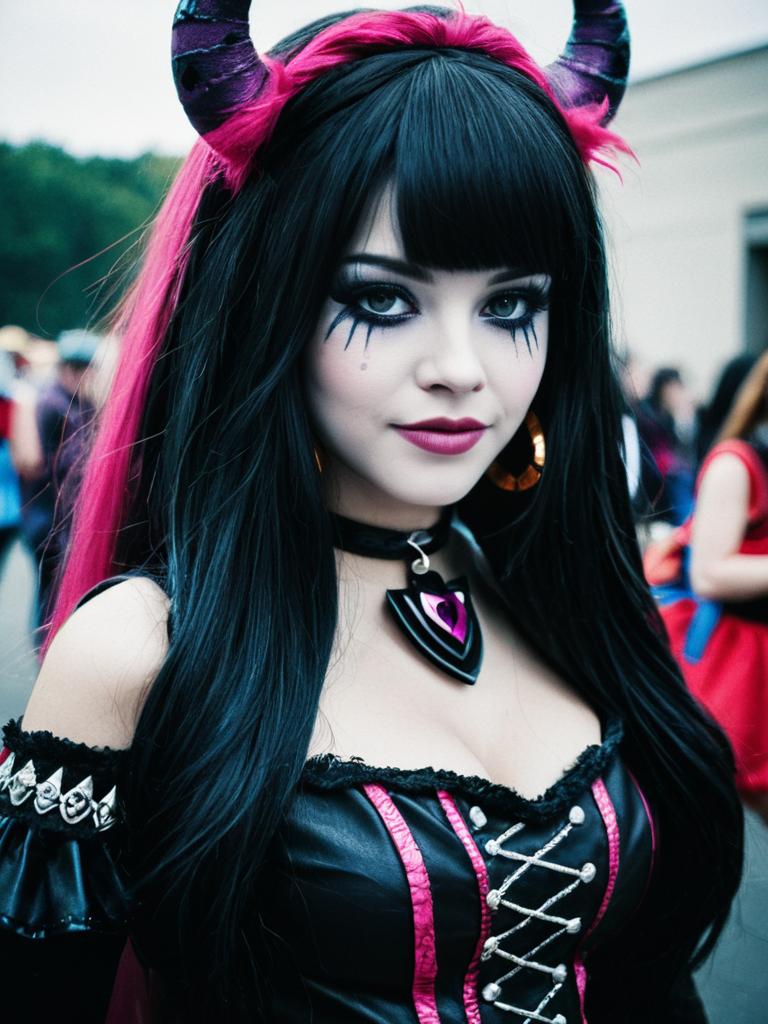 Woman in Monster High Costume Cosplay Festival Portrait