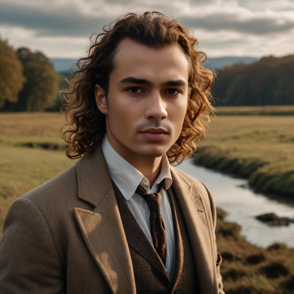 Elegant Young Man in Vintage Suit