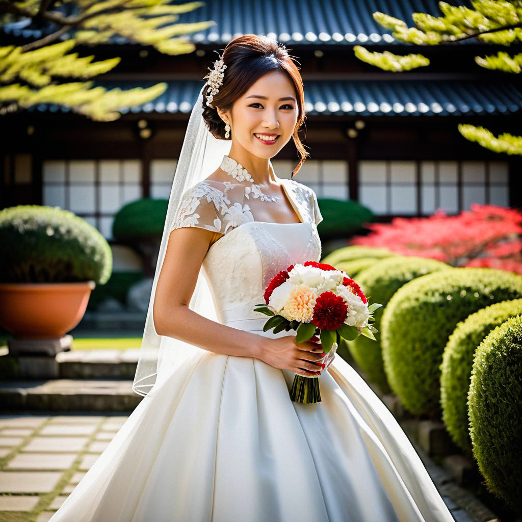 Radiant Bride in Elegant Garden