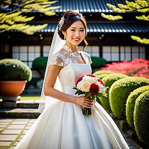 Radiant Bride in Elegant Garden