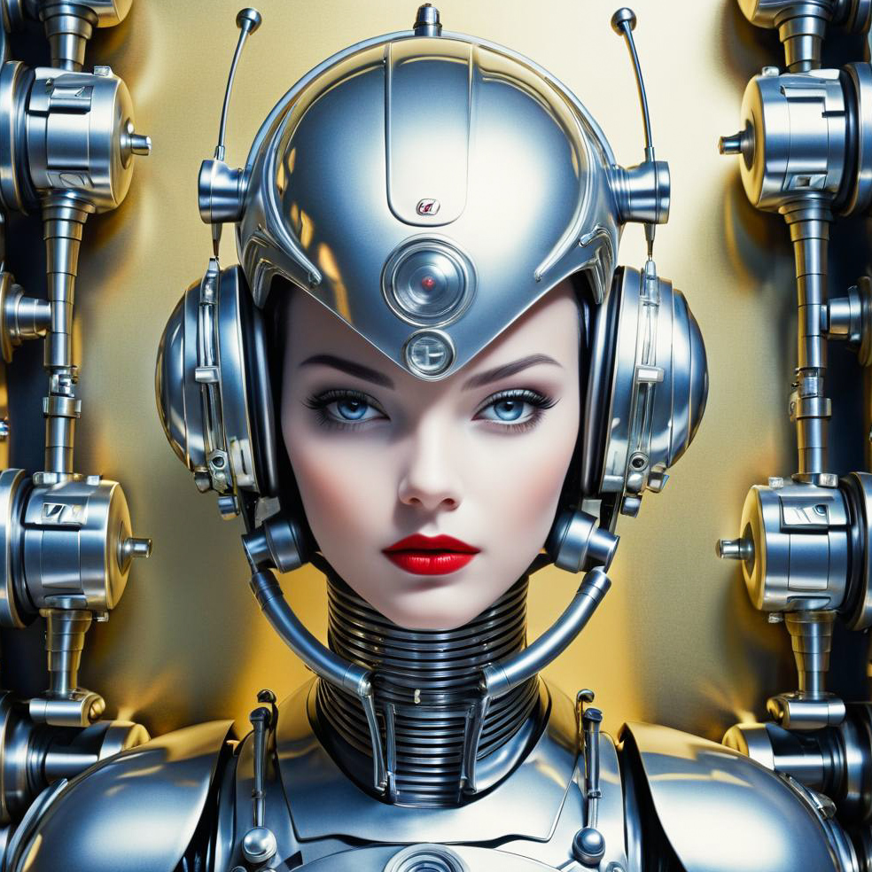 Futuristic Robotic Woman Portrait