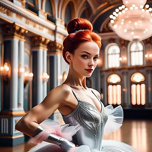 Poised Ballerina in Silver Tutu