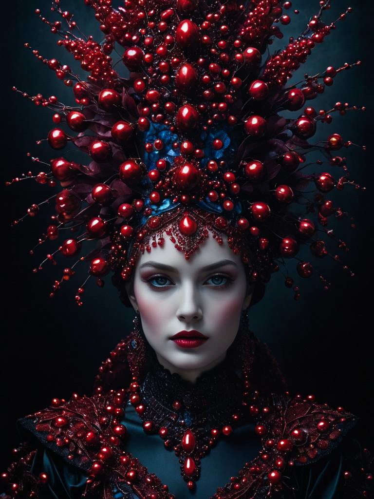 Regal Woman in Elaborate Headdress Regal Woman in Elaborate Headdress